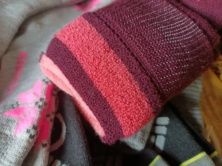 Merino Wool Ski Socks Women Over The Calf (OTC) Non-Slip Cuff Hiking Boot Socks Cold Weather Snowboarding Hunting Warm Socks