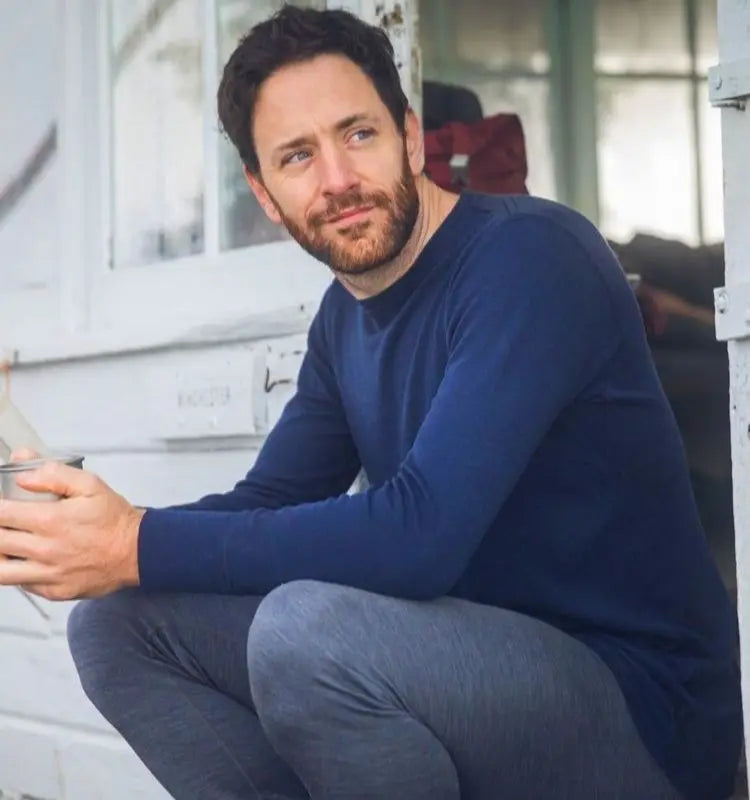 100% Merino Wool Base Layer Men Merino Wool Thermal Underwear Top Mens Crew Shirts Long Sleeve Shirt Everyday Baselayer 250G