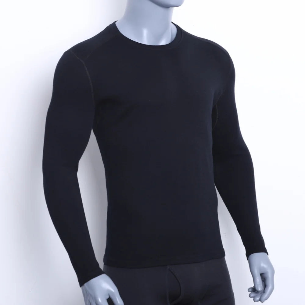 100% Merino Wool Base Layer Men Merino Wool Thermal Underwear Top Mens Crew Shirts Long Sleeve Shirt Everyday Baselayer 250G