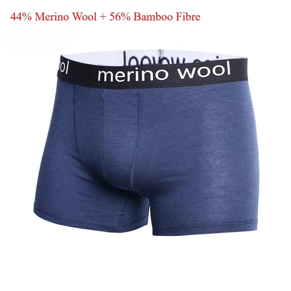 Men's Merino Wool Underwear Boxers Men Merino Wool Blend Boxer Briefs Breathable Comfortable Pouch Moisture Wicking