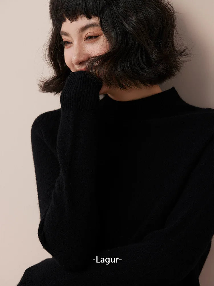 Women's 100% Merino Wool Crew Neck Base Layer Sweater Winter Thermal Classic Knit Wool Sweater Women Pullovers