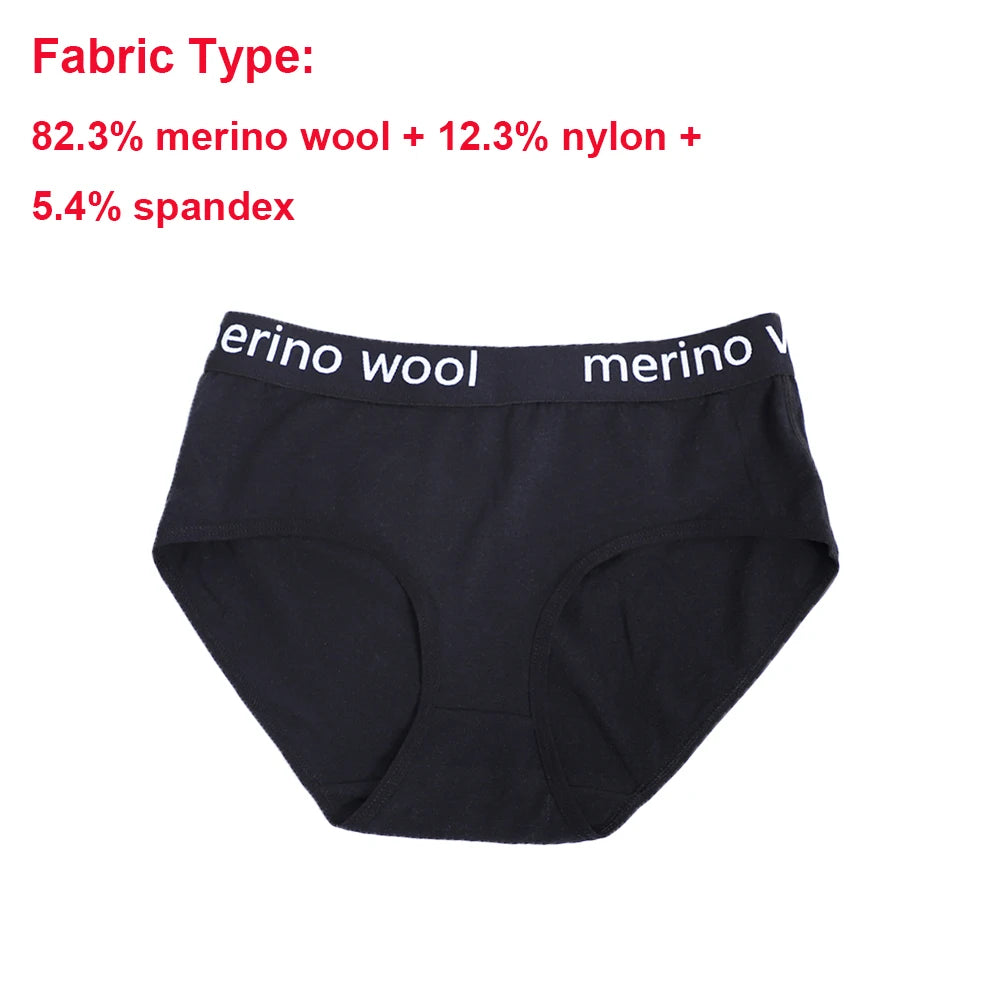 100% Merino Wool Bikini Briefs Womens 150G Merino Wool Underwear Ultralight Sports Panties Soft Wicking Breathable Anti-Odor