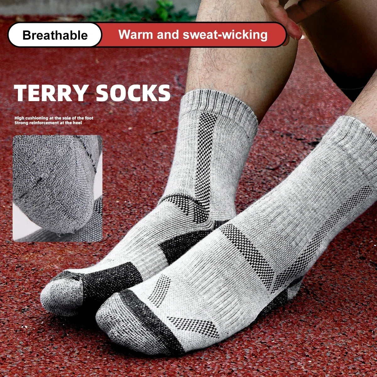 Men Women Merino Wool Socks Hiking Merino Wool Outdoor Sports Super Thick Hiking Socks Thermal Socks for Cold Weather
