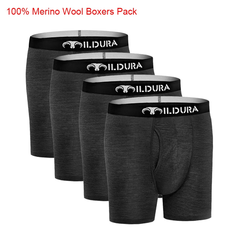 100% Merino Wool Underwear Boxer Briefs Men Merino Boxershorts Men Base Layer Underpants Soft Moisture Breathable Asian Size