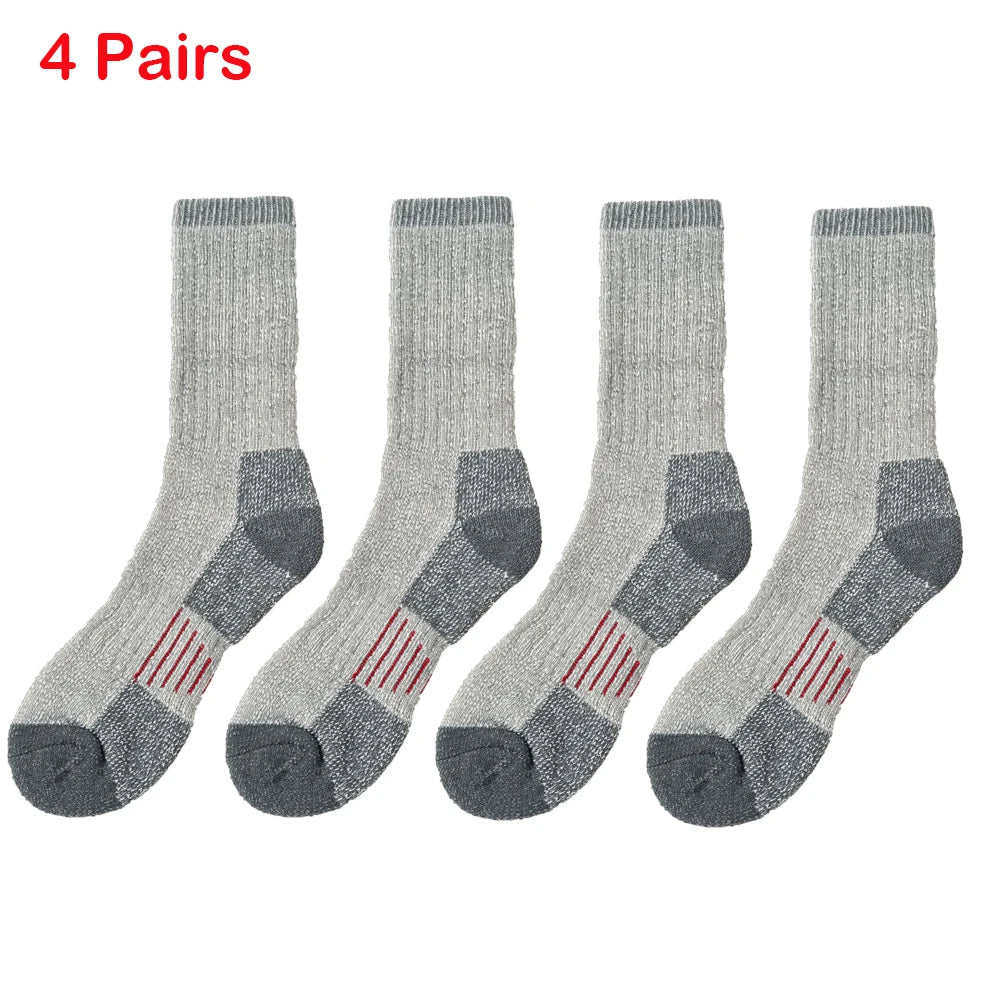 Mens Merino Wool Crew Boot Socks Winter Outdoor Thermal Warm Socks Work Hiking Running Socks Packs Euro Size 41-45