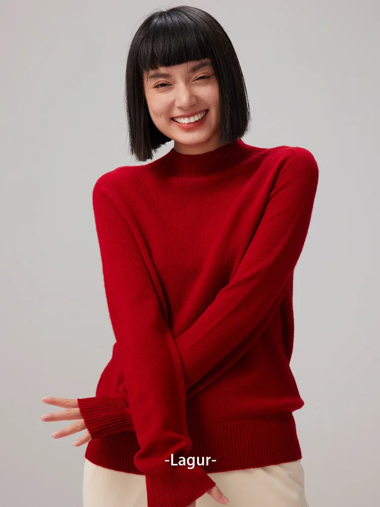 Women's 100% Merino Wool Crew Neck Base Layer Sweater Winter Thermal Classic Knit Wool Sweater Women Pullovers