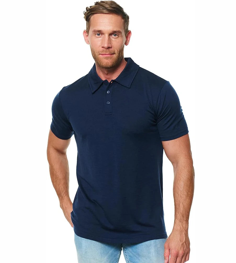 100% Merino Wool Polo T Shirt Men Merino Wool Short Sleeve Shirt for Men Lightweight Base Layer Anti-Odor Breathable USA Size