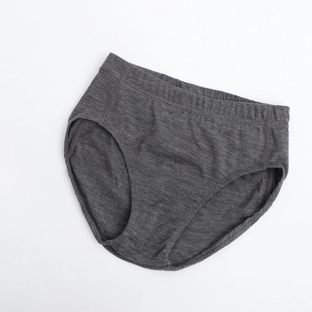 Women's 100% Merino Wool briefs High-waisted Underwear Soft Breathable Panties Hiking Outdoor Moisture Wicking Ladies Briefs