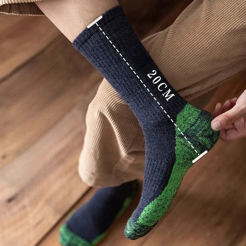 Men's Merino Wool Socks Wool Hiking Winter Thick Thermal Socks Moisture Wicking Breathable Anti- Odor Boot Work Socks L 40-46