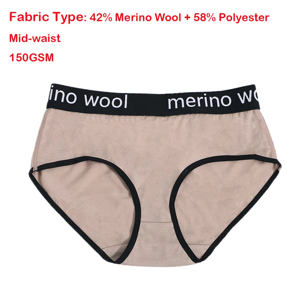 Women's 100%/87% Merino Wool Bikini Brief Merino Underwear Lightweight Briefs Sports Active Panties Soft Breathable Anti-Odor