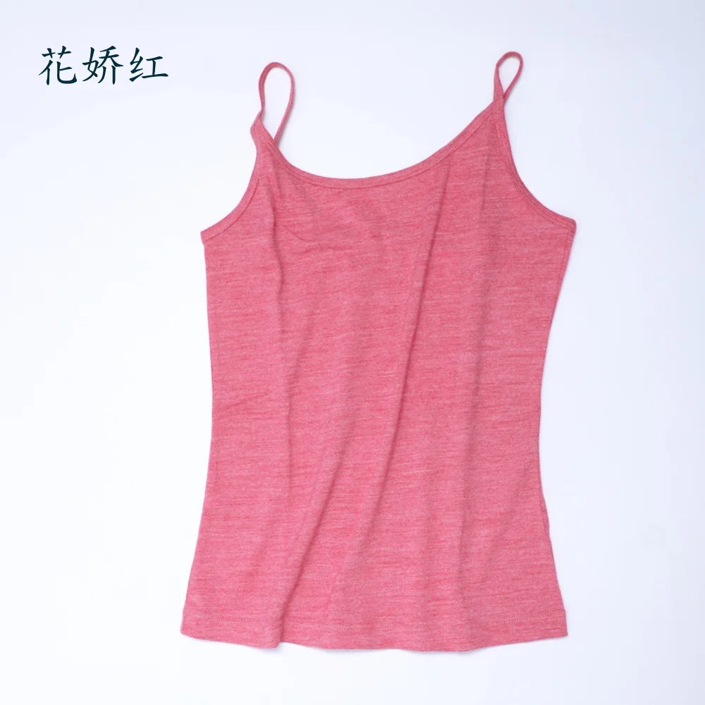 Women Merino Wool Camisole Tank 87% Merino Tank Top 150G Lightweight Sports Yoga Top Sleeveless Wicking Breathable Anti-Odor