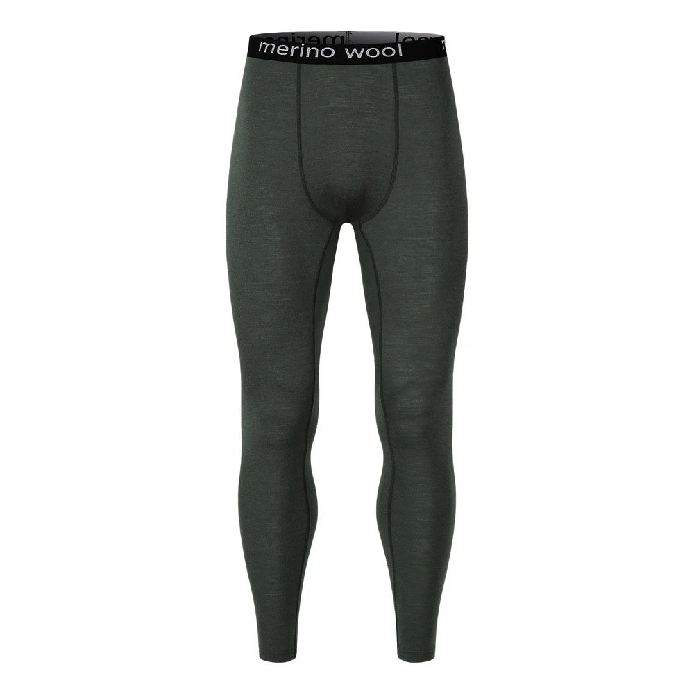 Men's 100% Merino Wool Base Layer Bottom Pants Merino Wool Thermal Underwear Long Johns Midweight Winter Leggings Merino Pants