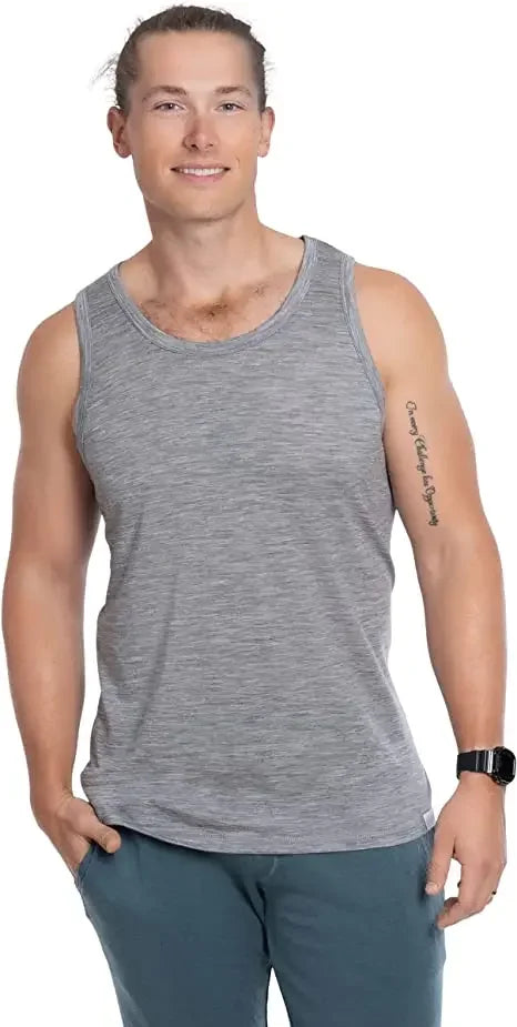 100% Merino Wool Tank Tops Mens Merino Wool Tank Top Man Base Layer Thermal Tank Top Shirt Fitness Gym Wear Men