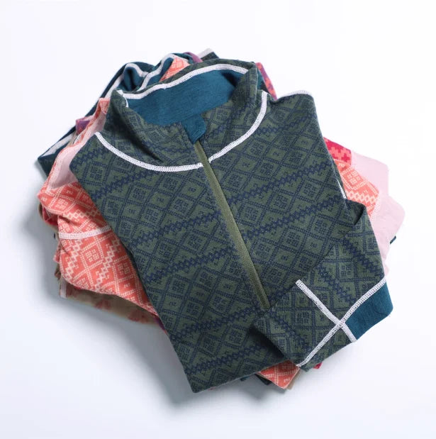 50% Merino Wool Base Layer Women Half Zip Sweater Midweight Fitted Long Sleeve Knit Merino Wool Thermal Shirts Ski Hiking 230G