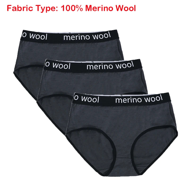 Women's Merino Wool Underwear Bikini Brief 100% Merino Wool Ultralight 180G Sports Panties Soft Wicking Breathable Anti-Odor