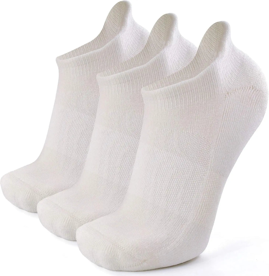Merino Wool Compression Support Ankle Running Hiking Socks for Men Women Soft Thick Cushion Tab Socks 3 Pairs