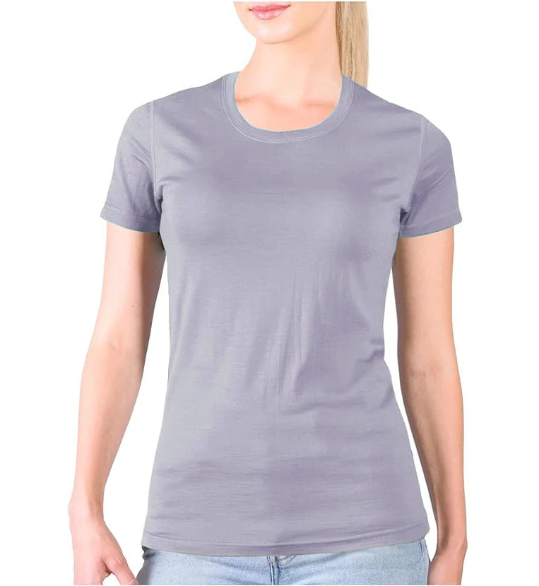 100% Merino Wool T Shirt Women Merino Wool 160G Lightweight Tech Tee Crew Neck Base Layer Women Undershirt Wicking Breathable