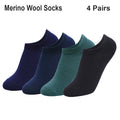 4 Pairs Unisex Merino Wool No Show Athletic Socks Merino Wool Light Running Tennis Golf Socks Everyday Light Low Cut Socks