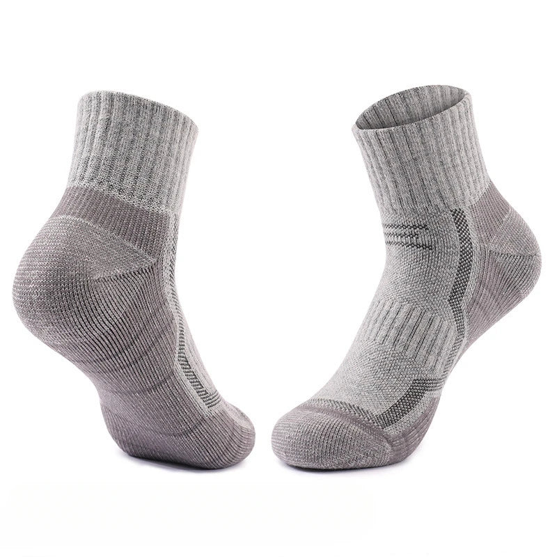 4 Pairs Merino Wool Ankle Socks Running Compression Support Thick Cushion Hiking Socks for Women Men Anti-Blister Breathable
