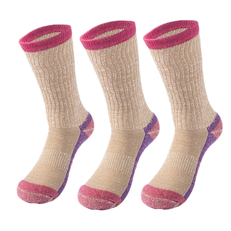 3 Pack Unisex 75% Merino Wool Hiking Socks Men Women Merino Wool Thermal Cozy Winter Boot Sock Midweight Cushion Warm Breathable