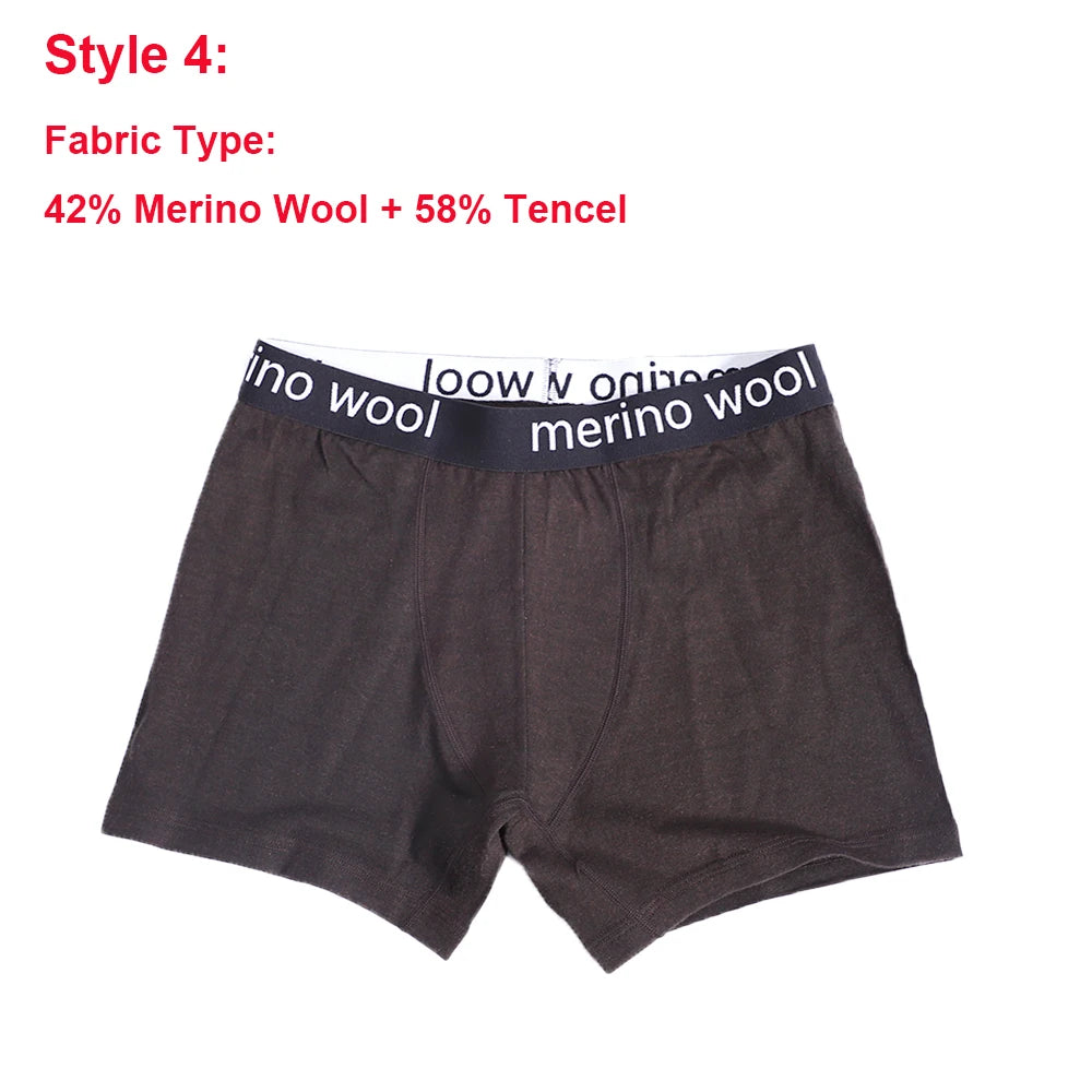 Merino Wool Mens Underwear Boxer Briefs 87% Merino Wool Blend Boxershorts Men Soft Breathable Moisture Wicking Sports Underpants