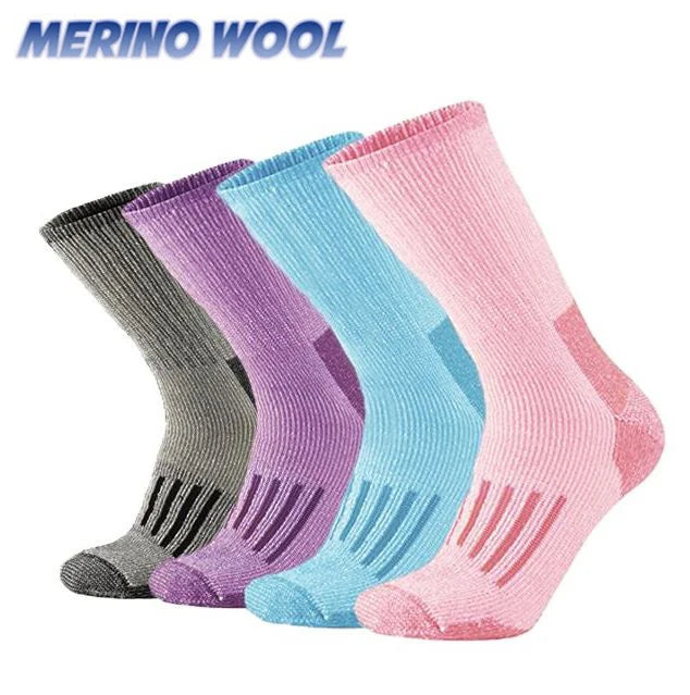 80% Merino Wool Socks Boot Women Hiking Socks Merino Wool Thicken Warmest Winter Skiing Cycling Thermal Socks Breathable Soft