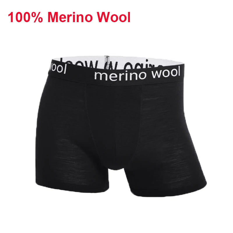 Mens Merino Wool Underwear Boxer Briefs 87% Merino Wool Boxers Soft Breathable Moisture Wicking Sports Fitness Boxershorts
