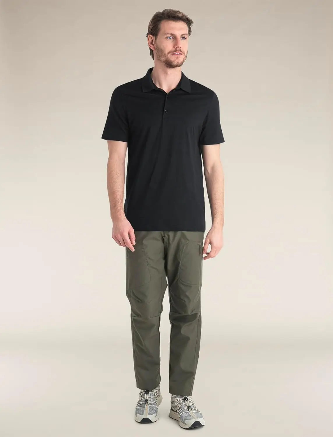 Men's 100% Merino Wool Polo Shirts Short Sleeve Men Merino Wool T Shirt Breathable Moisture Wicking Odor Resistant