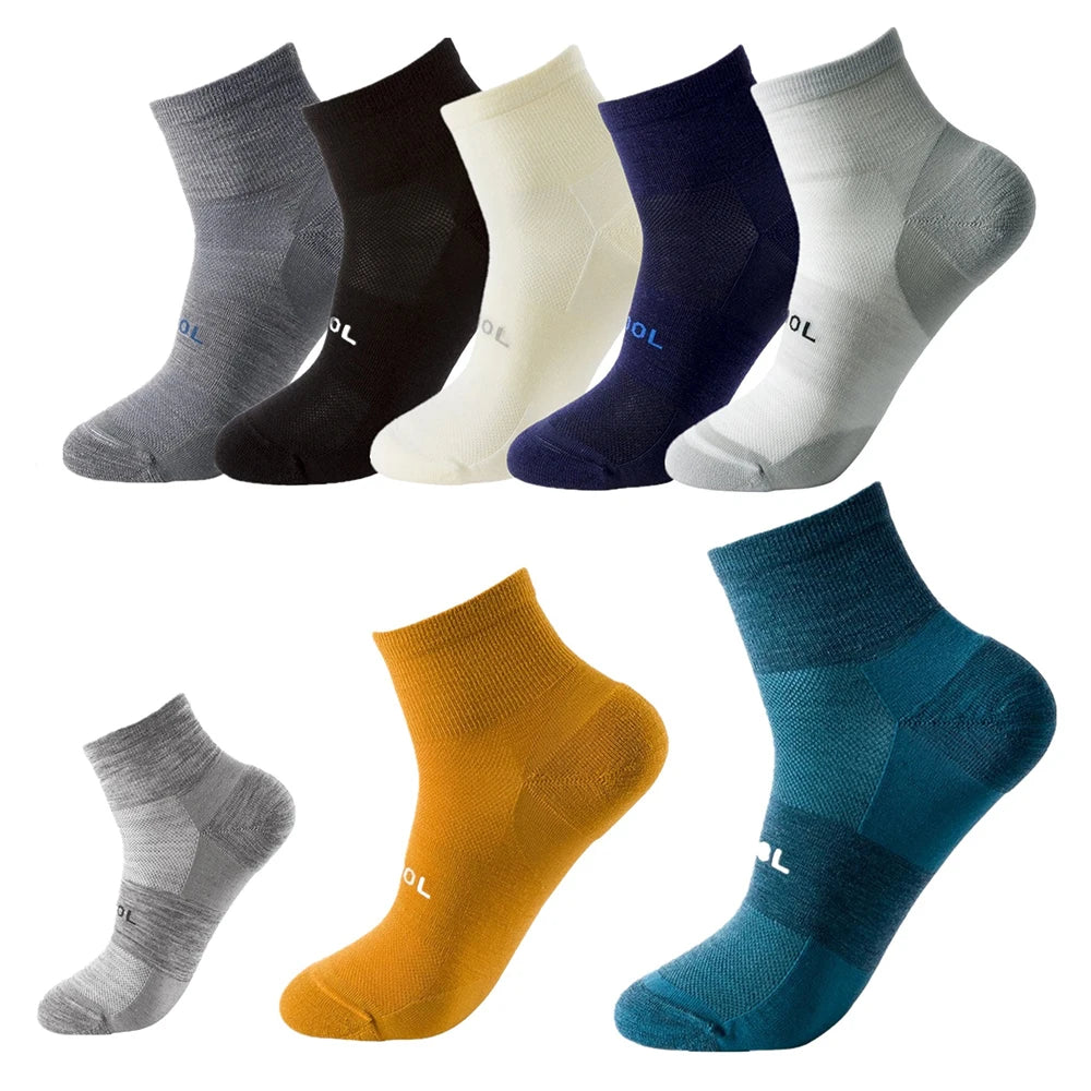75% Merino Wool Socks for Men Women Merino Wool Blend Thin Running Socks Anti-blister Cushion Hiking Socks Cycling Tennis Socks