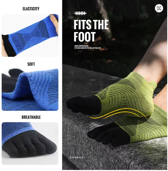 Merino Wool Five Toe Socks Mens Womens Merino Wool Sports Ankle Socks Moisture Wicking Athletic Running Finger Socks 3 Pairs