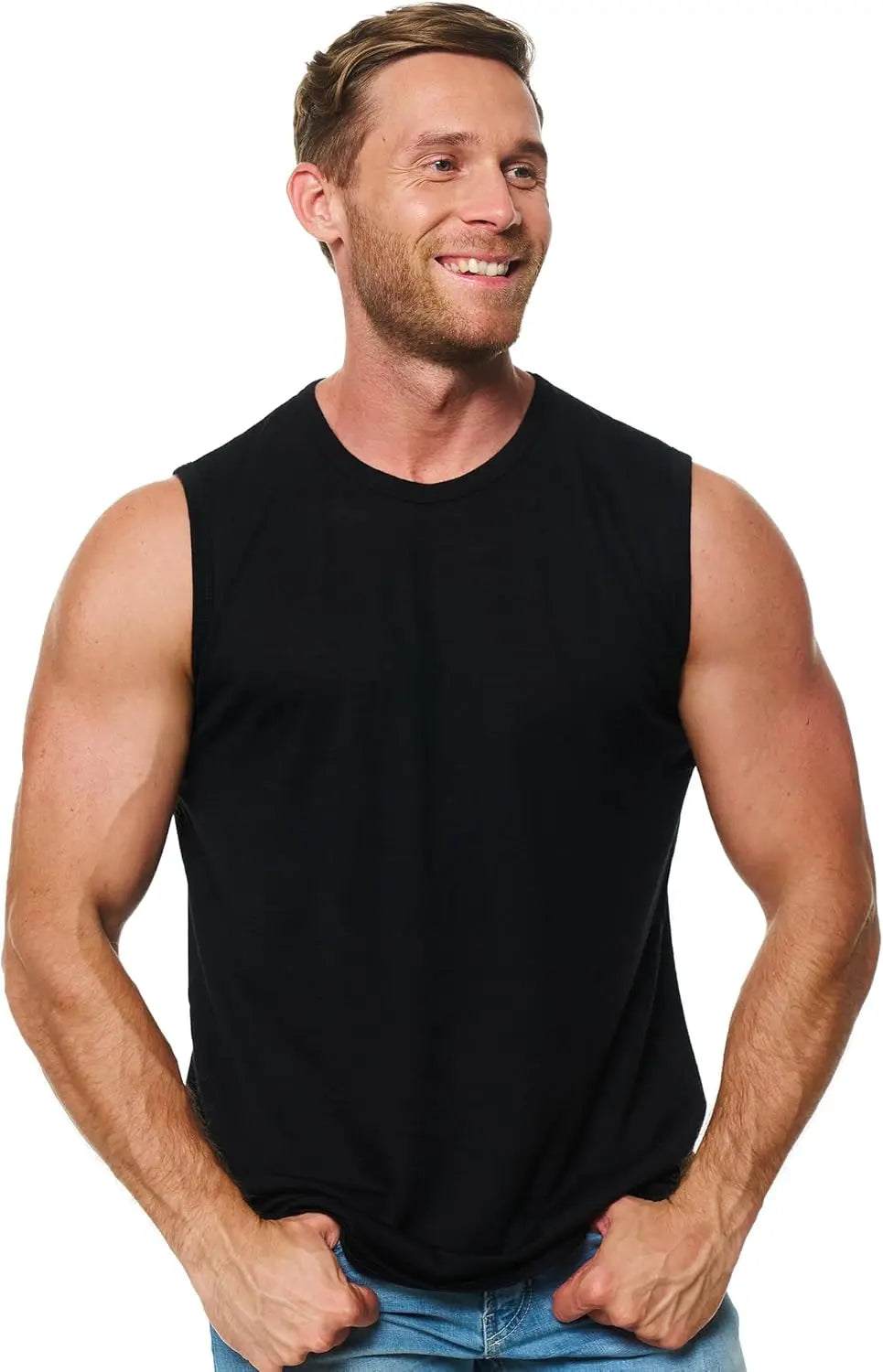 Merino Wool Tank Top Men Active Merino Wool Undershirt Moisture Wicking Breathable Anti-Odor Lightweight Base Layer Tops