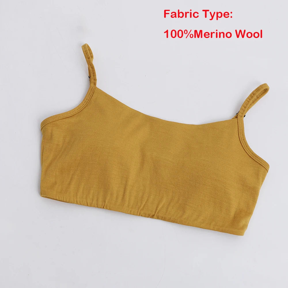 Womens Merino Wool Bralette Bra Merino Tank Top Women Merino Sports Bra Padded Support Crop Tops Yoga Gym Workout Running
