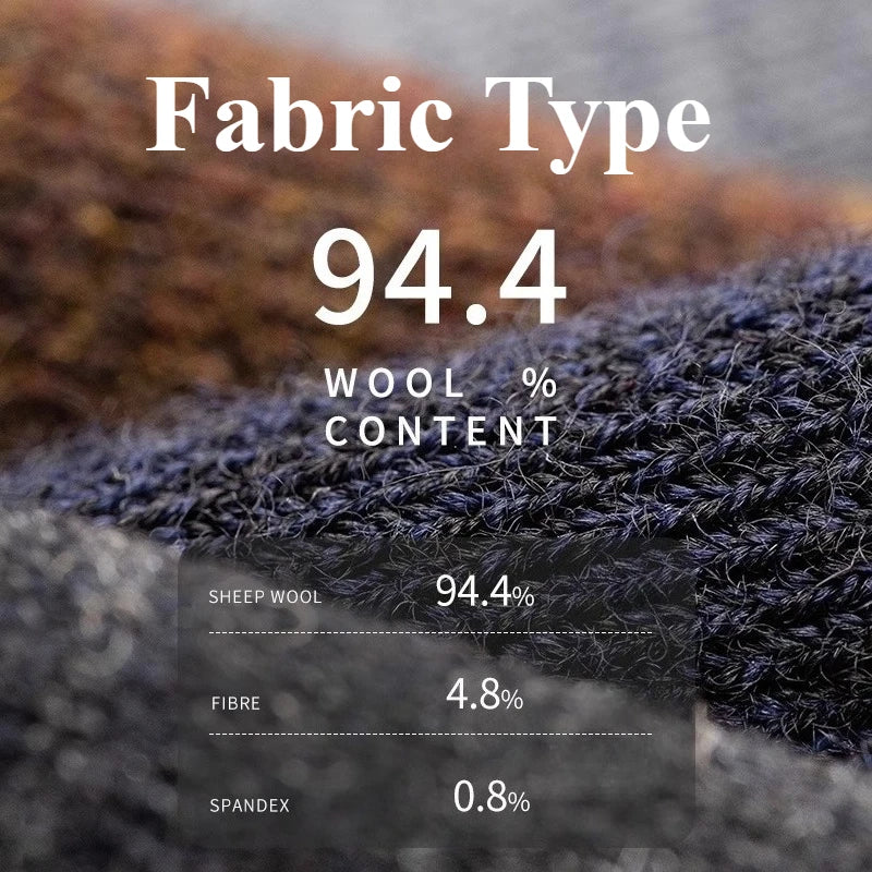 3 Pairs Merino Wool Boot Socks Men Thick Thermal Hiking Winter Warm Wool Socks Heavy Soft Cozy Socks for Cold Weather Size 39-45