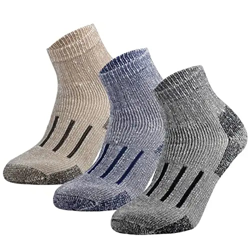 Unisex Merino Wool Ankle Hiking Socks Men Women Outdoor Thermal Warm Cushioned Quarter Sock Moisture Wicking Wool Men Socks