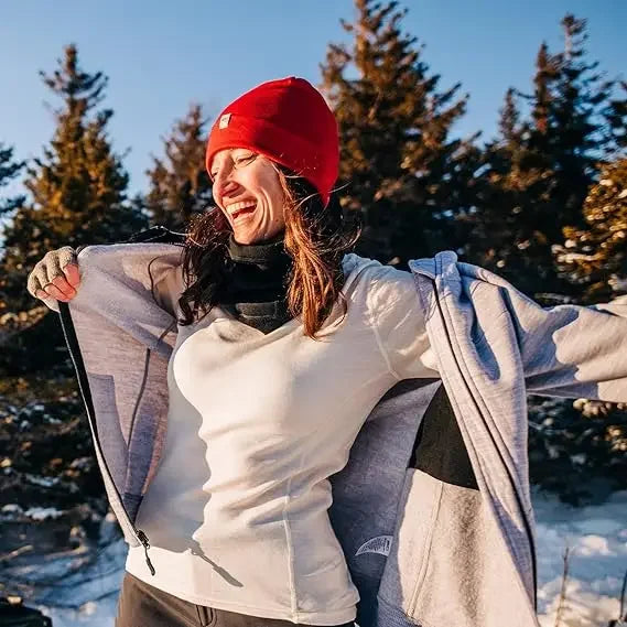 100% Merino Wool Base Layer Tops Women 300G Heavyweight Merino Wool Long Sleeve Thermal Underwear Shirt Ski Hiking Winter Warm