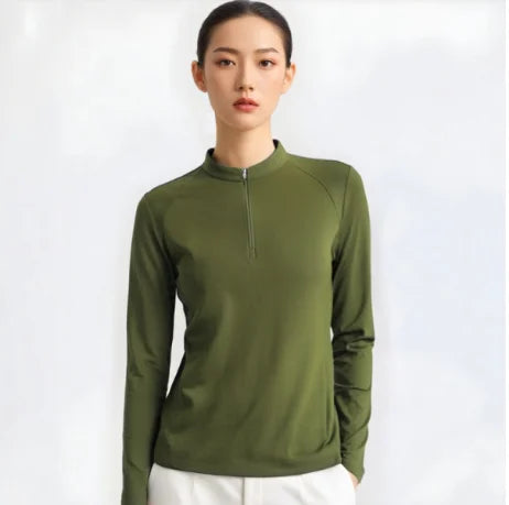 100% Merino Wool Base Layer Top Womens Merino Wool Half Zip Long Sleeve Thermal Shirt Moisture Wicking Breathable 220G