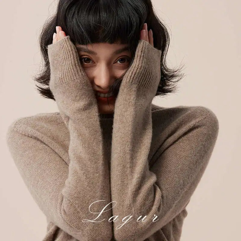 Women's 100% Merino Wool Crew Neck Base Layer Sweater Winter Thermal Classic Knit Wool Sweater Women Pullovers