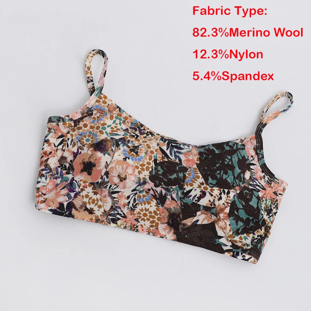 Womens Merino Wool Bralette Bra Merino Tank Top Women Merino Sports Bra Padded Support Crop Tops Yoga Gym Workout Running