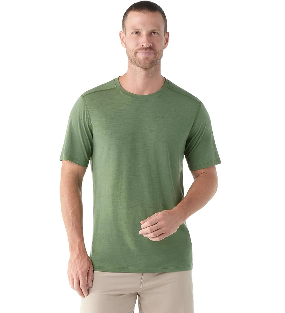 Merino Wool T Shirt Men 100% Merino Undershirt Middleweight Base Layer Shirts Wicking Breathable Quick Dry Anti-Odor No-itch
