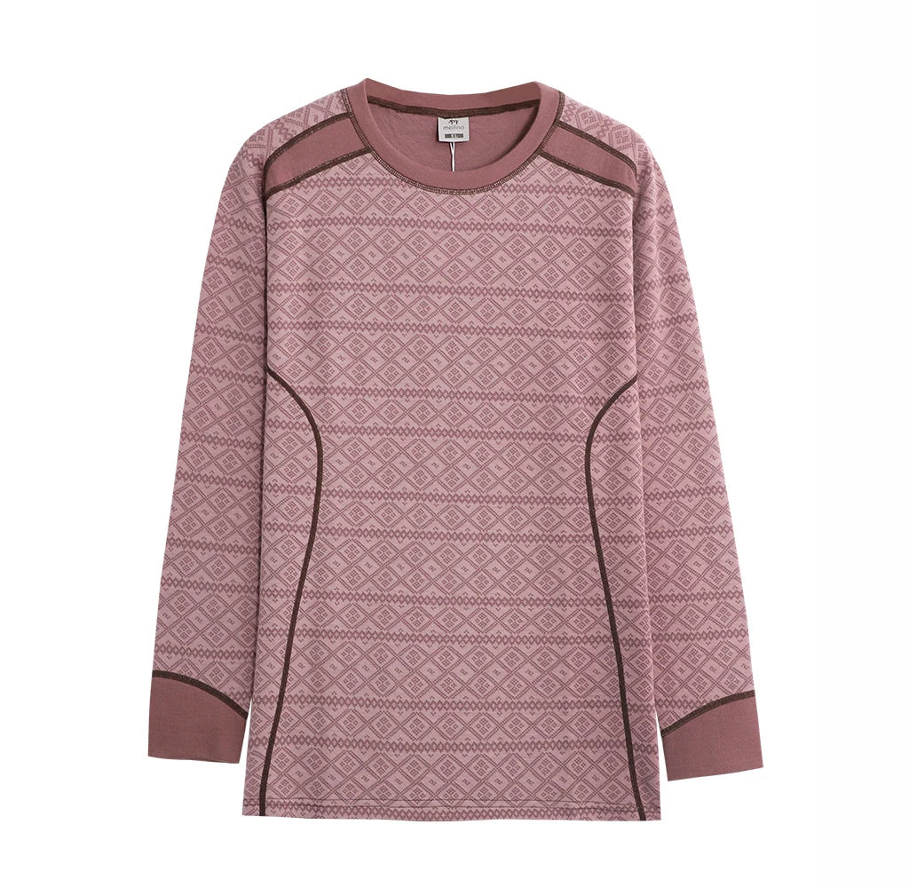 50% Merino Wool Base Layer Womens 240G Midweight Fitted Long Sleeve Knit Merino Wool Thermal Shirts for Ski Hiking Outdoor