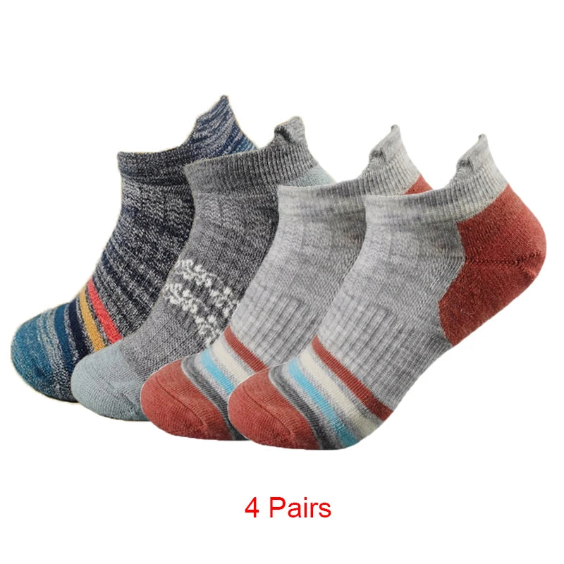 Women's Merino Wool Hiking Socks 50% Merino Wool Low-Cut Cushion Athletic Socks Moisture Wicking Thermal Outdoor Running Socks