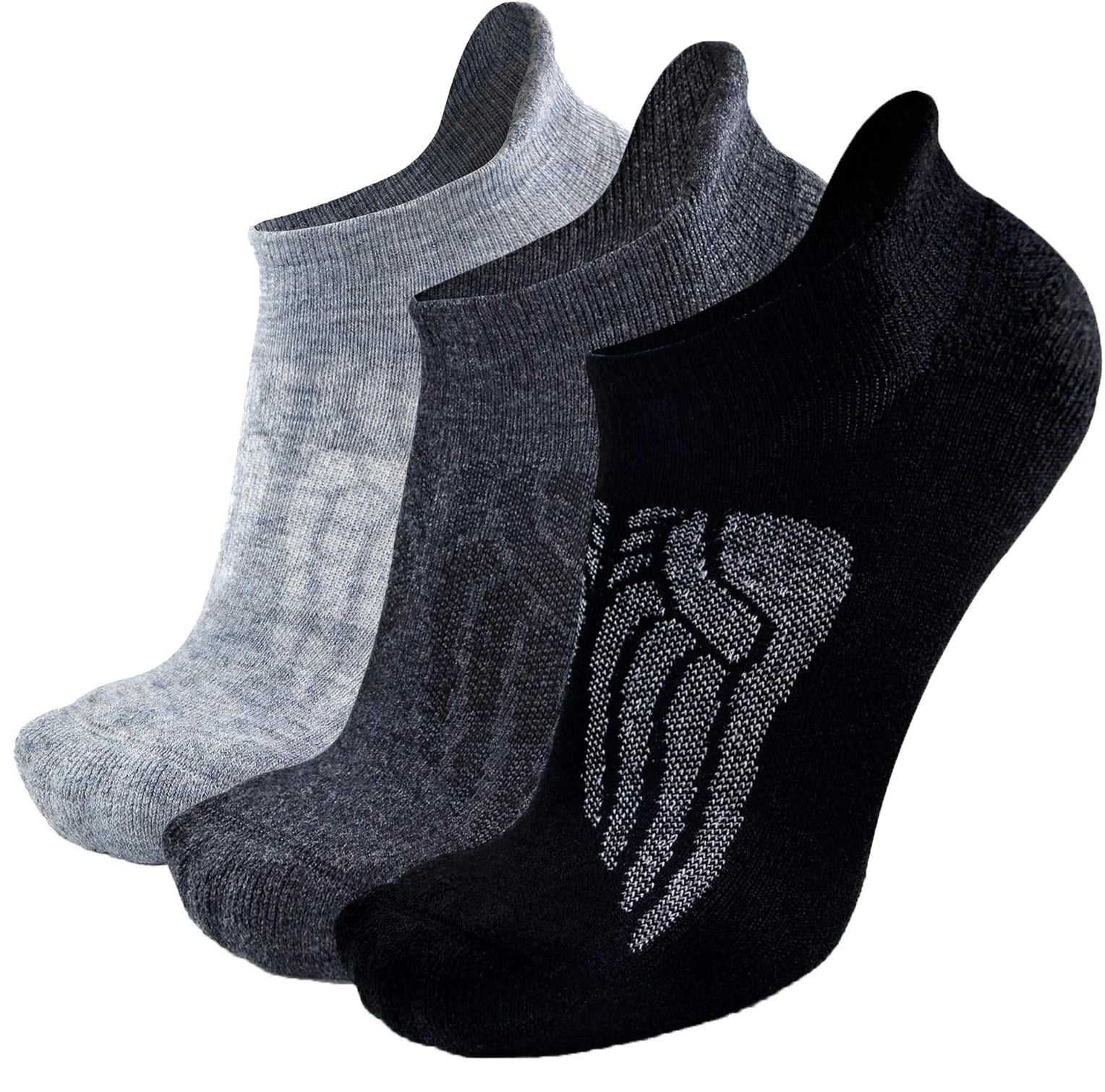 Merino Wool Compression Support Ankle Running Hiking Socks for Men Women Soft Thick Cushion Tab Socks 3 Pairs