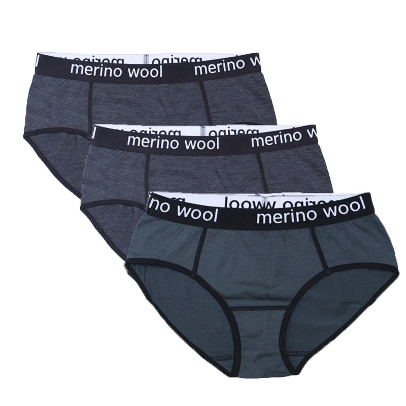 Women's Merino Wool Underwear Bikini Brief 100% Merino Wool Ultralight 180G Sports Panties Soft Wicking Breathable Anti-Odor