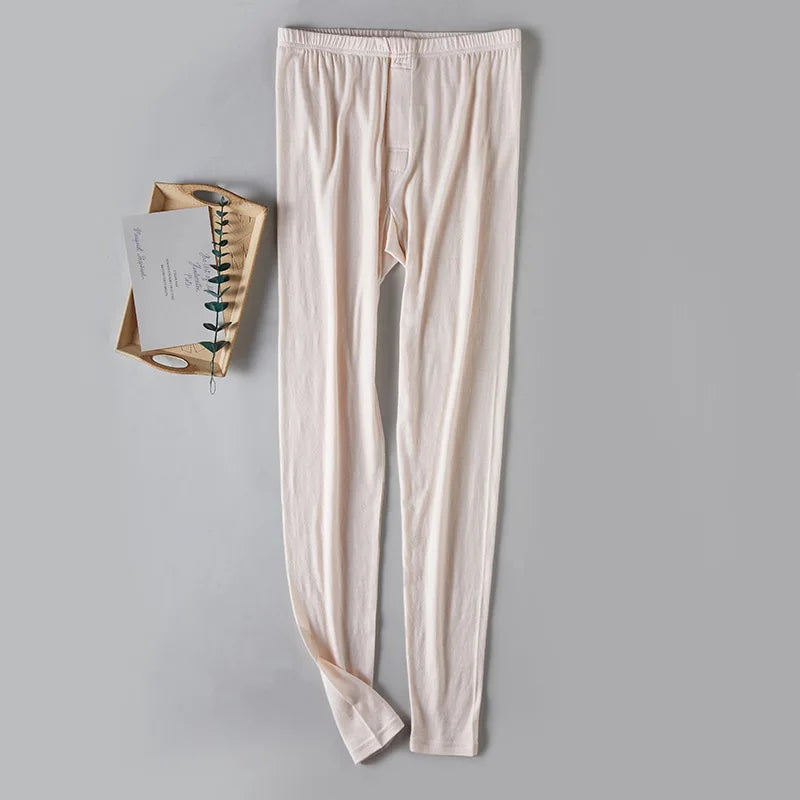 Men's 100% Merino Wool Base Layer Pants 150G Lightweight Base Layer Bottoms Merino Wool Thermal Underwear Pants Soft Breathable