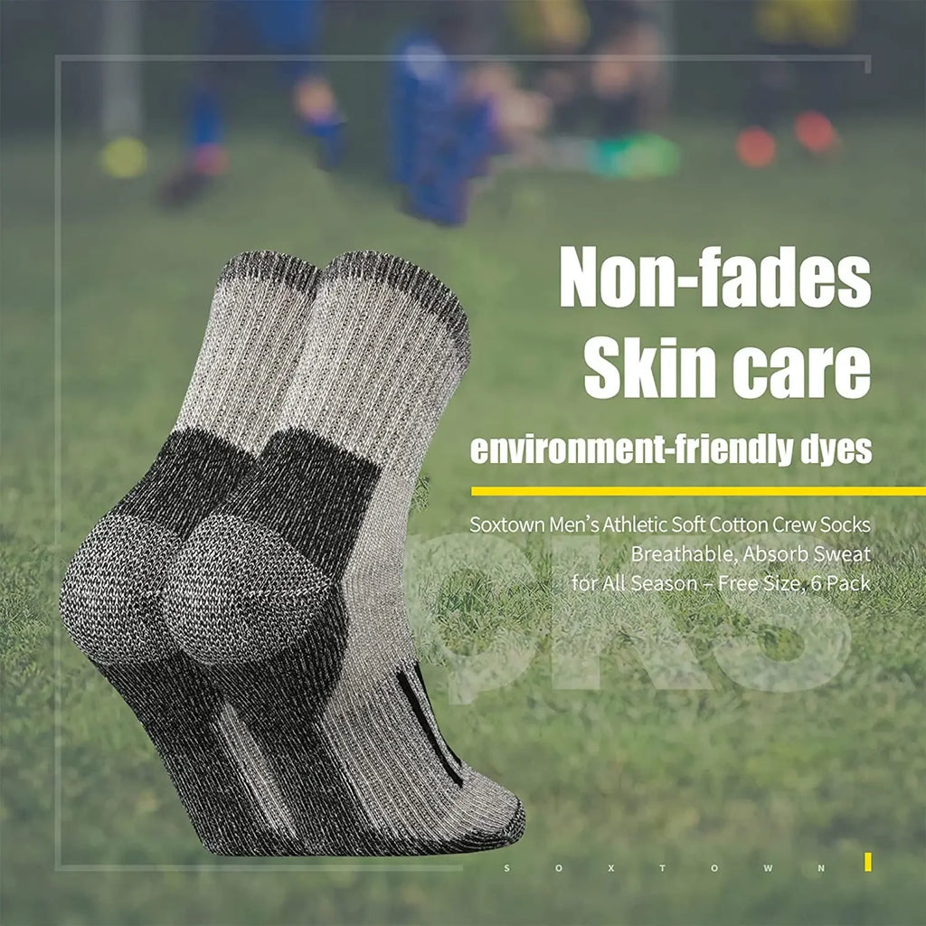 Mens Merino Wool Socks Hiking Trekking Moisture Wicking Outdoor Thick Warm Skiing Heavy Cushion Quarter Socks 4 Pairs Euro Size