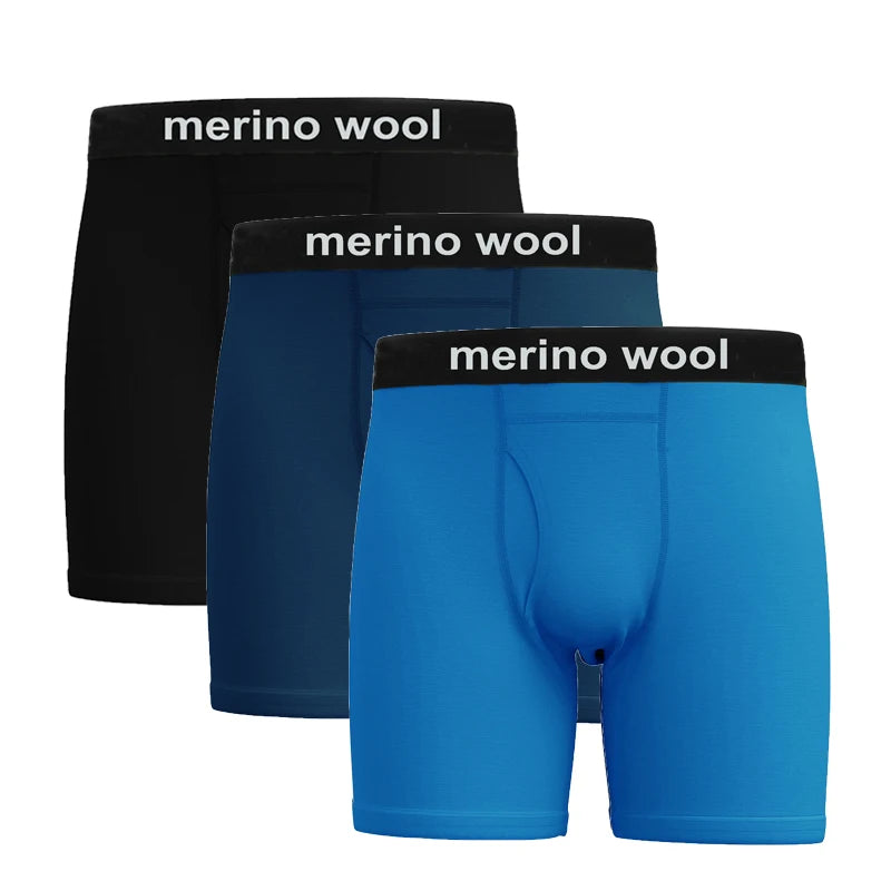 100% Merino Wool Mens Lightweight Boxer Brief Merino Wool Underwear Soft Moisture Wicking Breathable Sports Hiking Underpants