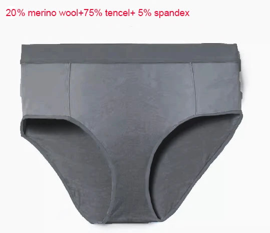 Women's Merino Wool Briefs Thin Bikini Brief Ultralight Wicking Breathable Anti-Odor Merino Wool Panties Athletic Underwear