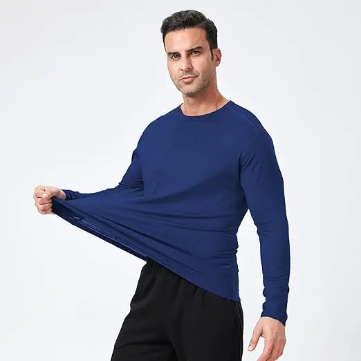 100% Merino Wool Base Layer Top Mens Merino Wool Shirts Thermal Underwear Long Sleeve T-Shirt for Hiking Hunting Breathable 150G