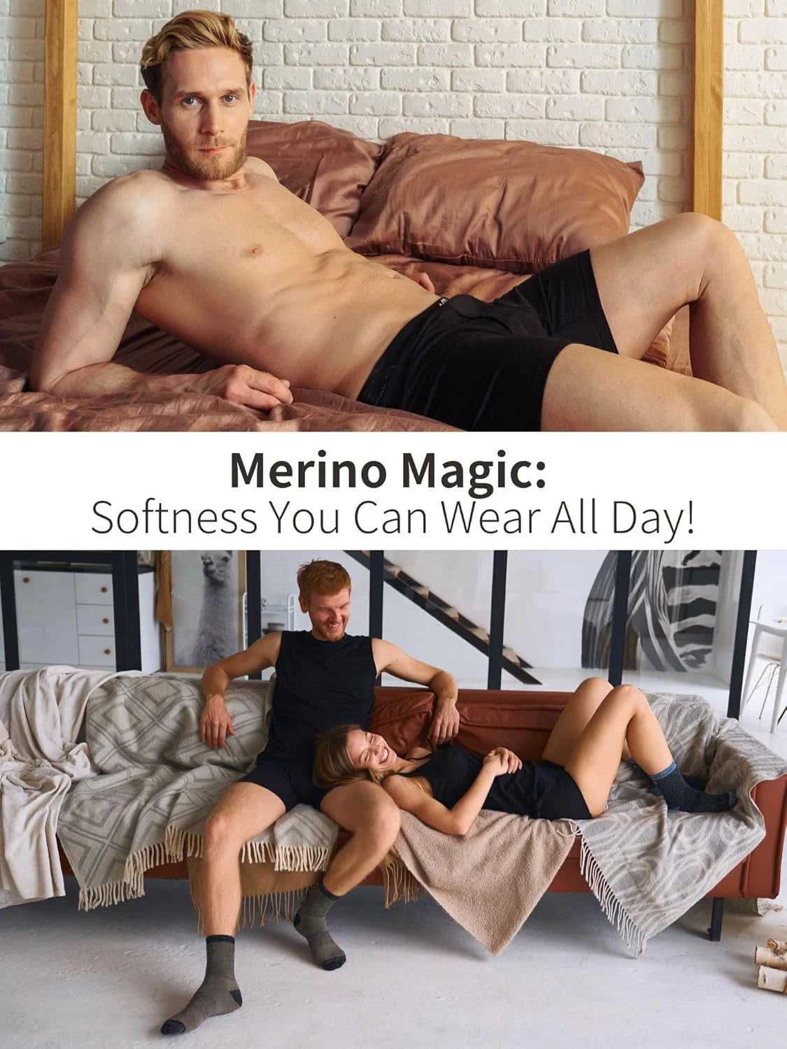 Merino Wool Underwear Mens 100% Merino Wool Base Layer Boxer Briefs for Men Moisture Wicking Breathable Sports Hiking Underpants