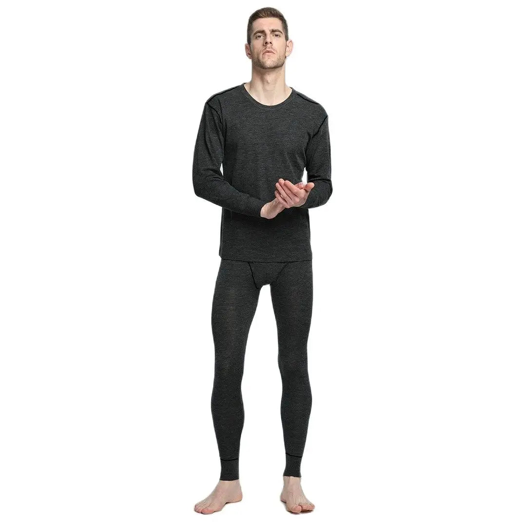 100% Merino Wool Winter Thermal Underwear Set Breathable 230G Midweight Base Layer Tops Pants Set Thermal Underwear Man